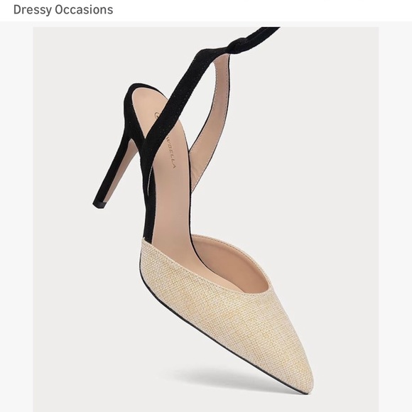 Newbella Women's Black and Cream Heels - Picture 3 of 7